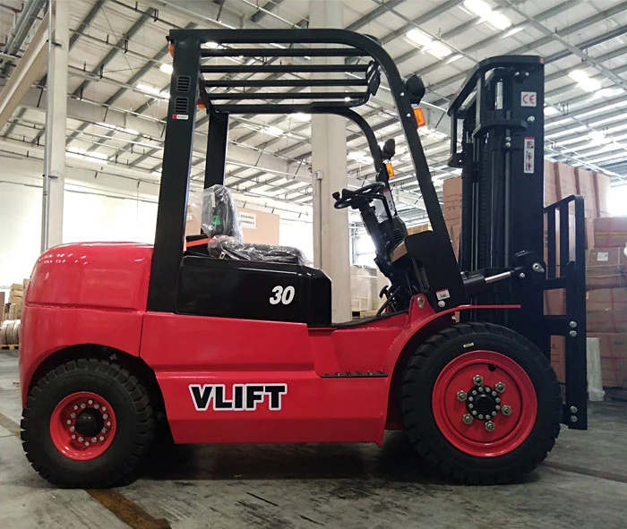 Direct Sales Mini Diesel Forklift Truck Vlift 3ton 48V Batteries Hydraulic Four-Wheel Truck