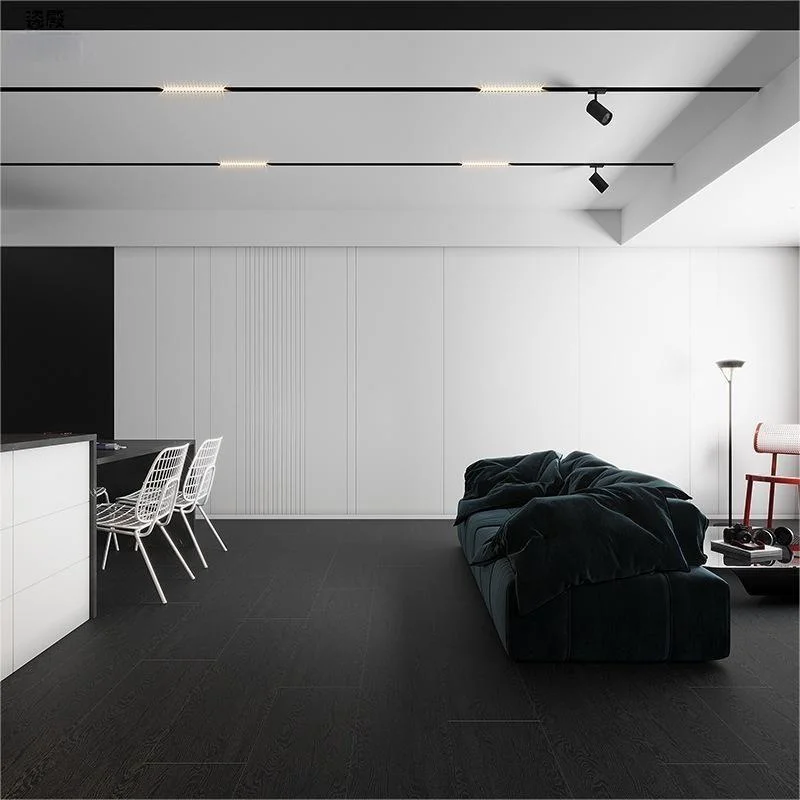 Black 3D Inkjet Rustic Porcelain Wood Tile Flooring Ceramic Wood Tile for Sale