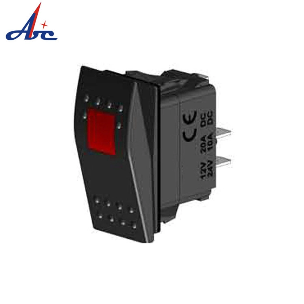 Waterrpoof IP68 Rocker Switch Spst on-off 3pin One LED Illuminated 12V Marine Electrical Toggle Switch