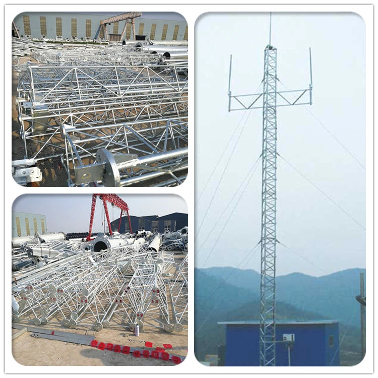 60m 80m 100m 120m Hot DIP Galvanized Antenna Steel Communication Triangular Radio Telecom Wire Support Guyed Mast Telecommunication Tower