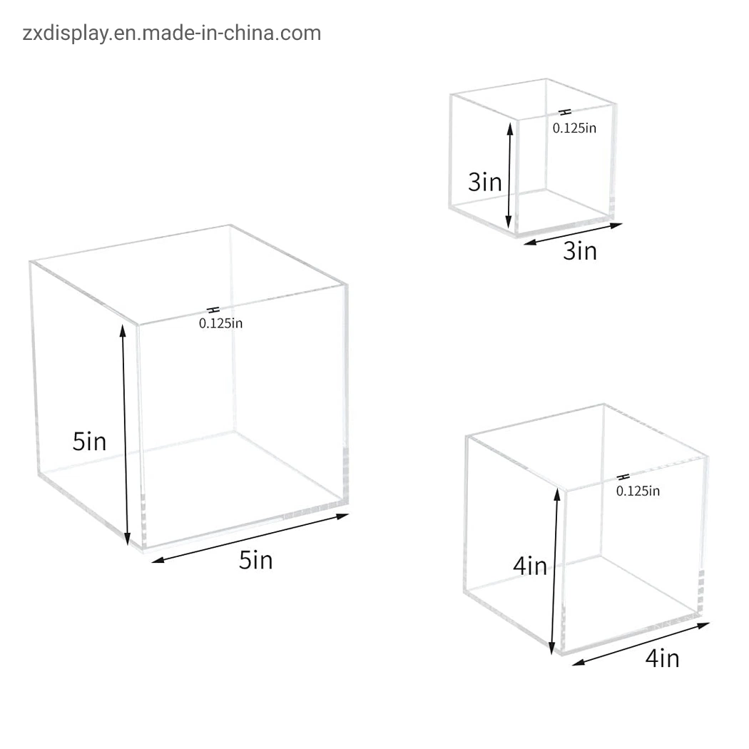 Multifunctional Clear Acrylic Museum Display Box Riser Cube for Collectibles