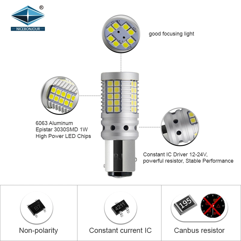 New 3030 48SMD Car LED Canbus 1156 1157 3156 3157 7440 7443 P21W LED Lamp Brake Light Turn Signal