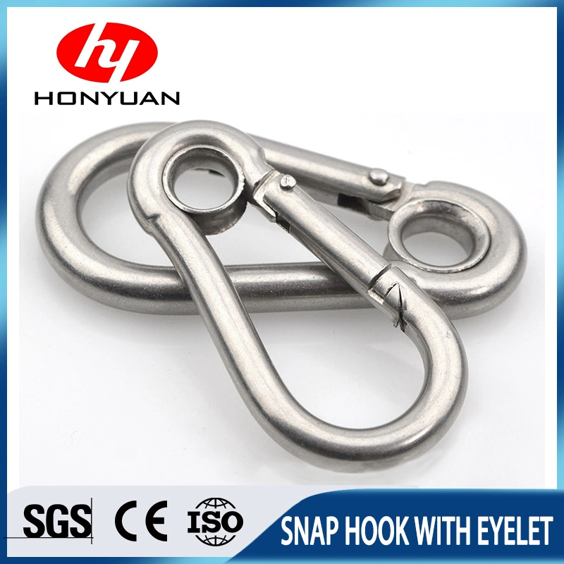 Stainless Steel AISI316 70mm Snap Hook with Eyelet and Screw Nut