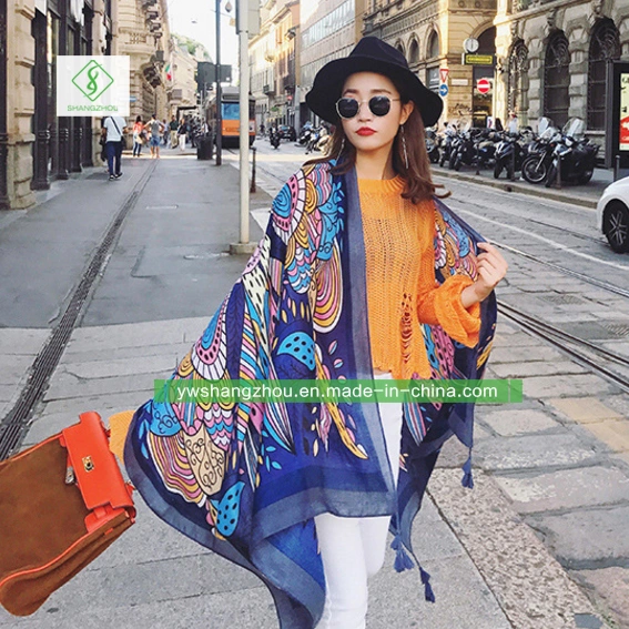 New Ethnic Printed Lady Scarf Fashion Twill Cotton Shawl Wholesale/Supplier