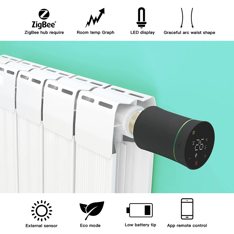 Digital ajustable Tuya Tuya WiFi Zigbee Smart Habitación automático de la válvula del termostato de radiador termostática TRV