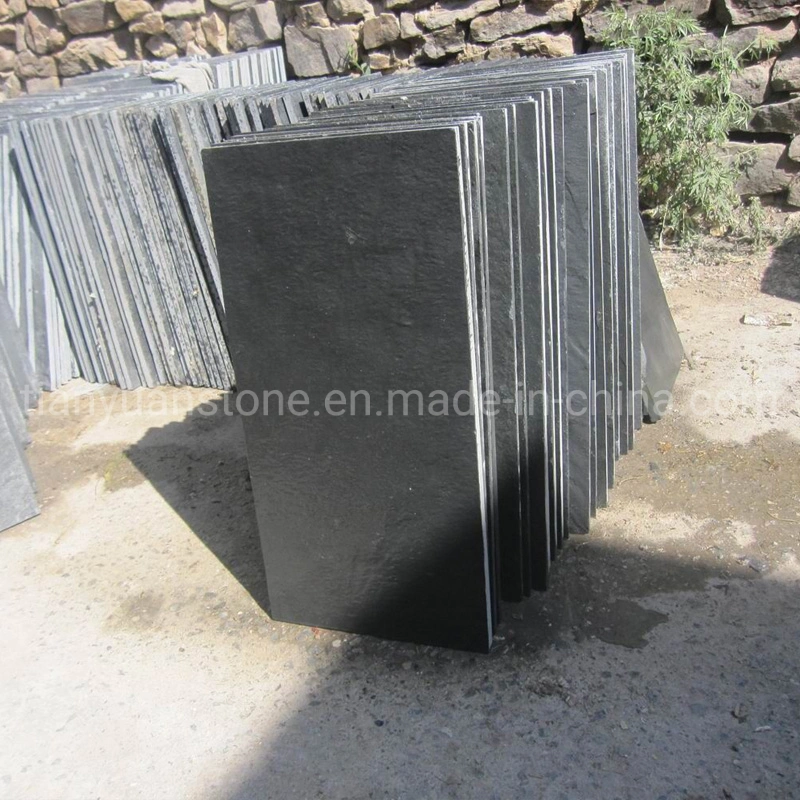 U-Shape Black Natural Spit Surface Roofing Slate Stone