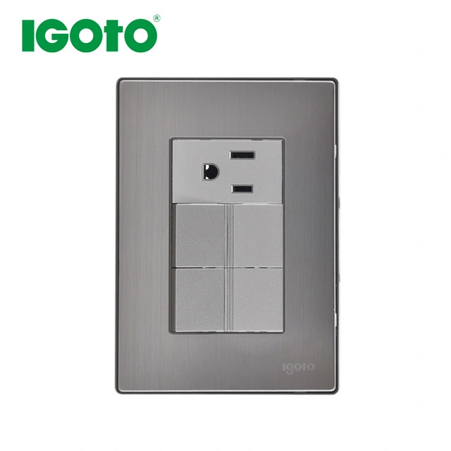 Interrupter Wall Socket USB Outlet Receptacle Stainless Steel