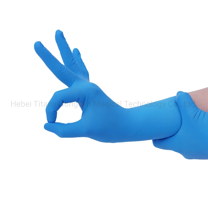 100% Pure Nitrile Gloves Safety Examination Gloves Blue Dental Gloves