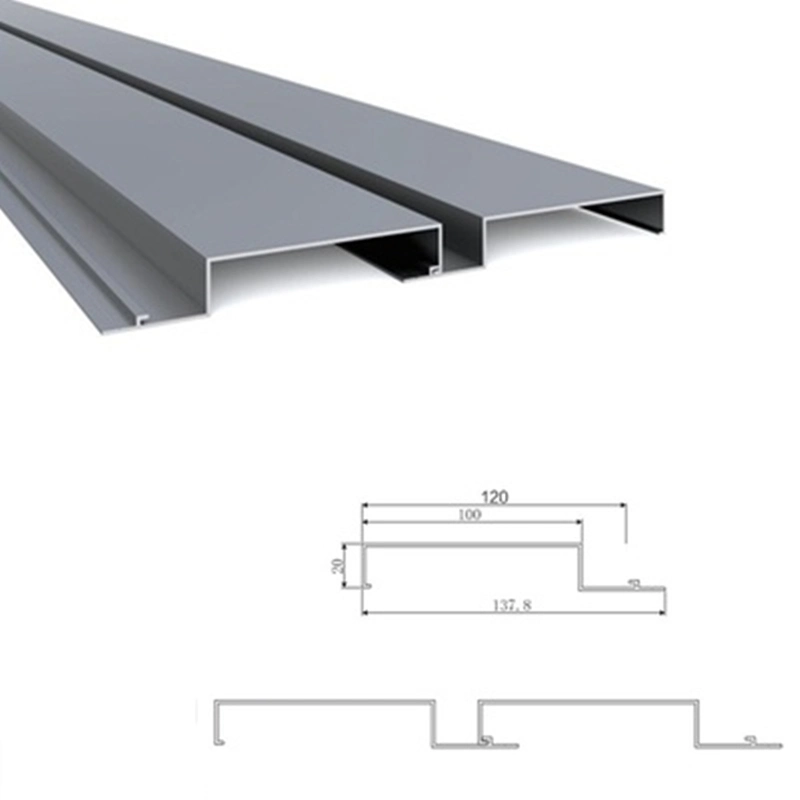 Profilé en aluminium pour revêtement de bâtiment, plafond décoratif, faux plafond pour mur rideau, couloir, hall, boutique, salle d'exposition, aéroport, panneau de gare.