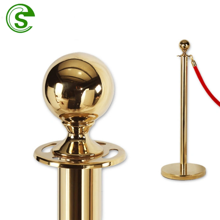 Golden Queue Barrier Post with Carpet Velvet Rope Barrier Stanchion Best Price