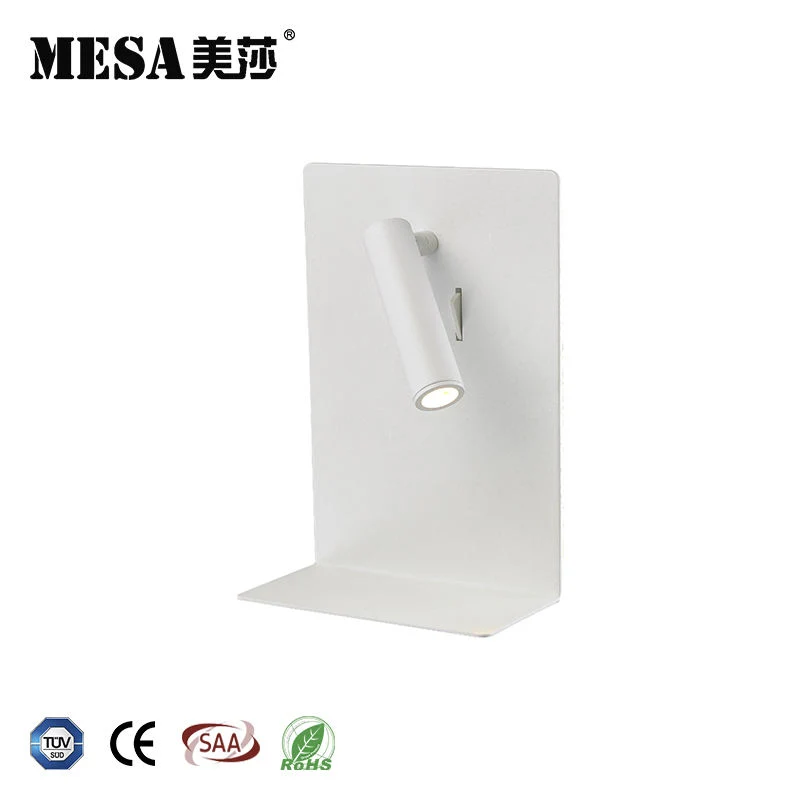 Venta en caliente aluminio 3+8W Estudio LED de lectura Luz de pared ajustable Lámpara de lectura puntual