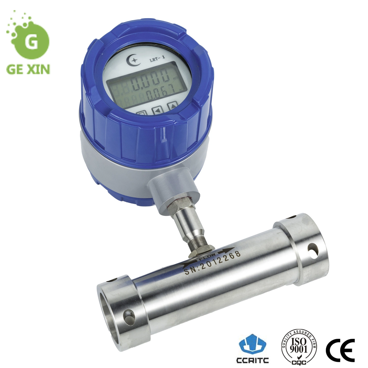 DN20 LCD Display Battery Powered High Pressure Water Connection Turbine Flow Meter