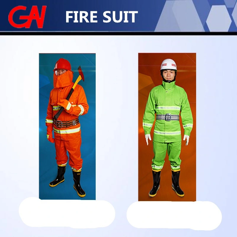 Lutte contre les incendies vêtements avec des gants de casque de bottes de courroie