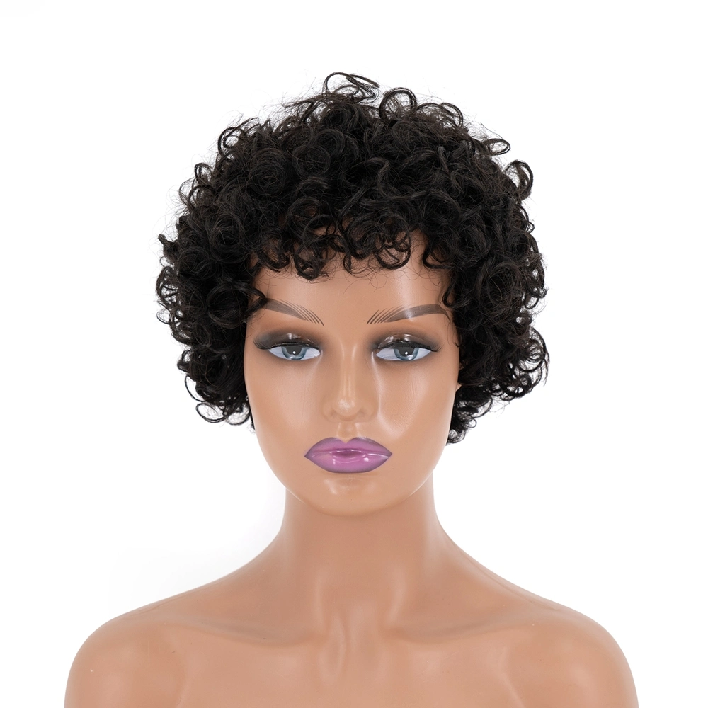 Kbeth Afro Kinky Curly Wigs für Mädchen 2021 Fashion Short Maschine hergestellt bereit zu versenden sehr günstige Fabrik Großhandelspreis Benutzerdefinierte Remy Damen Perücke für Schönheit