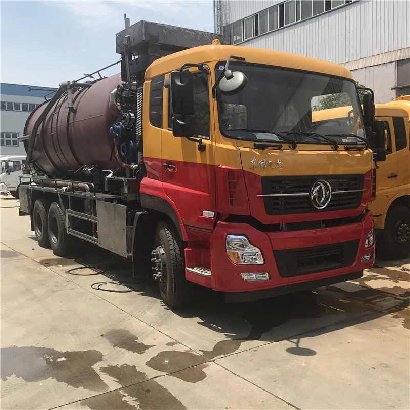 Dongfeng 6X4 16000 litros de agua limpia de alta presión de aspiración vacío de lodos de aguas residuales fecales de limpieza de cisterna camión tanque