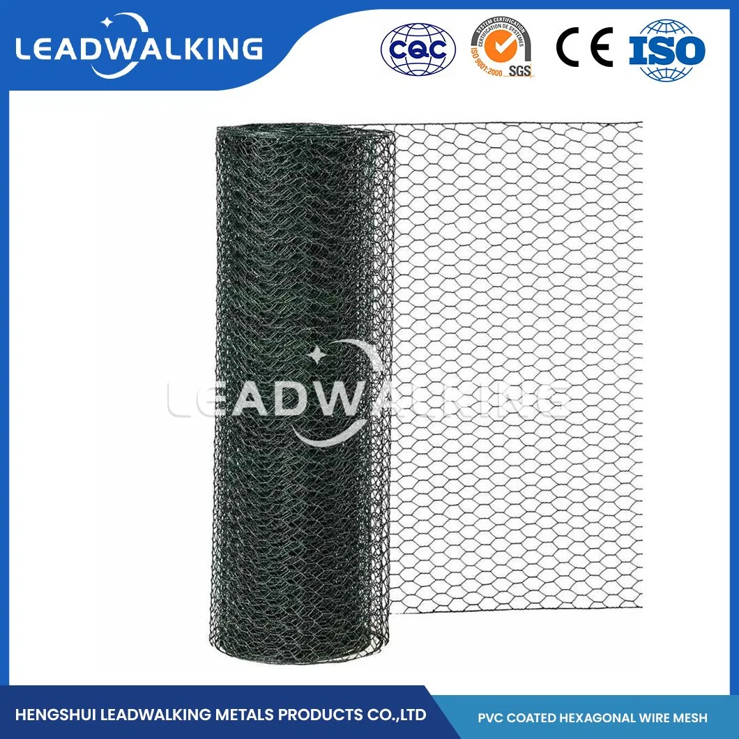 LeadWalking Low Carbon Stahldraht Material PVC-beschichtet 48X50 Huhn Draht Herstellung China 1,5cm * 1,2 Zoll sechseckigen Kunststoff beschichteten Stahldraht Sechskantnetz