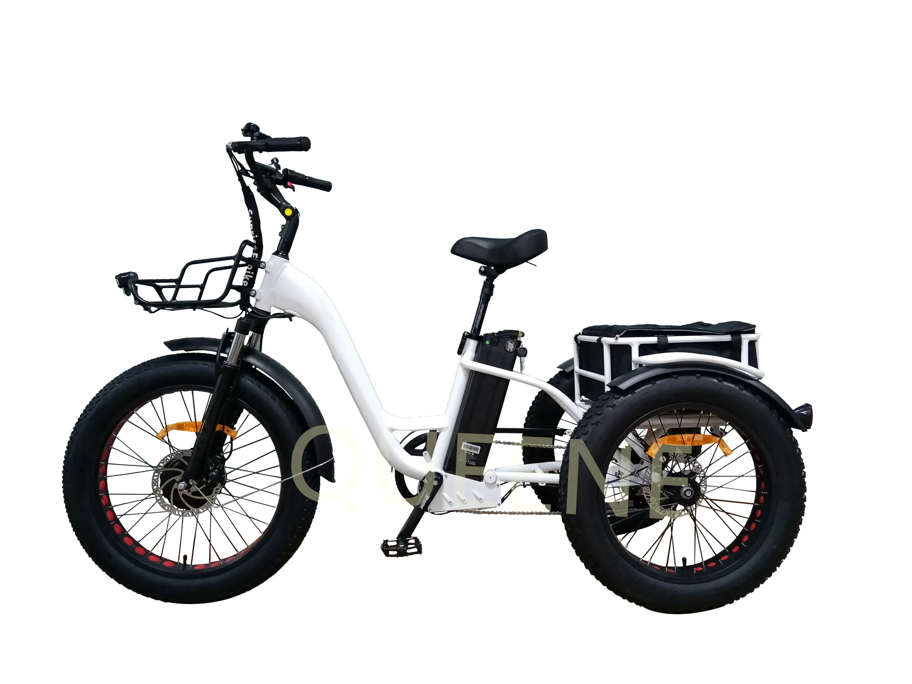 Queene Adults 3 Wheels 48V 500W 750W Electric Bicycle Tricycle 30mph Electric Scooters Bike with Fat Tyre 3 Wheels