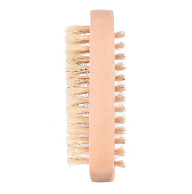 Einfache Holz Doppelseitige Nagelreinigungs-Bürste Oval Nail Washing Tool