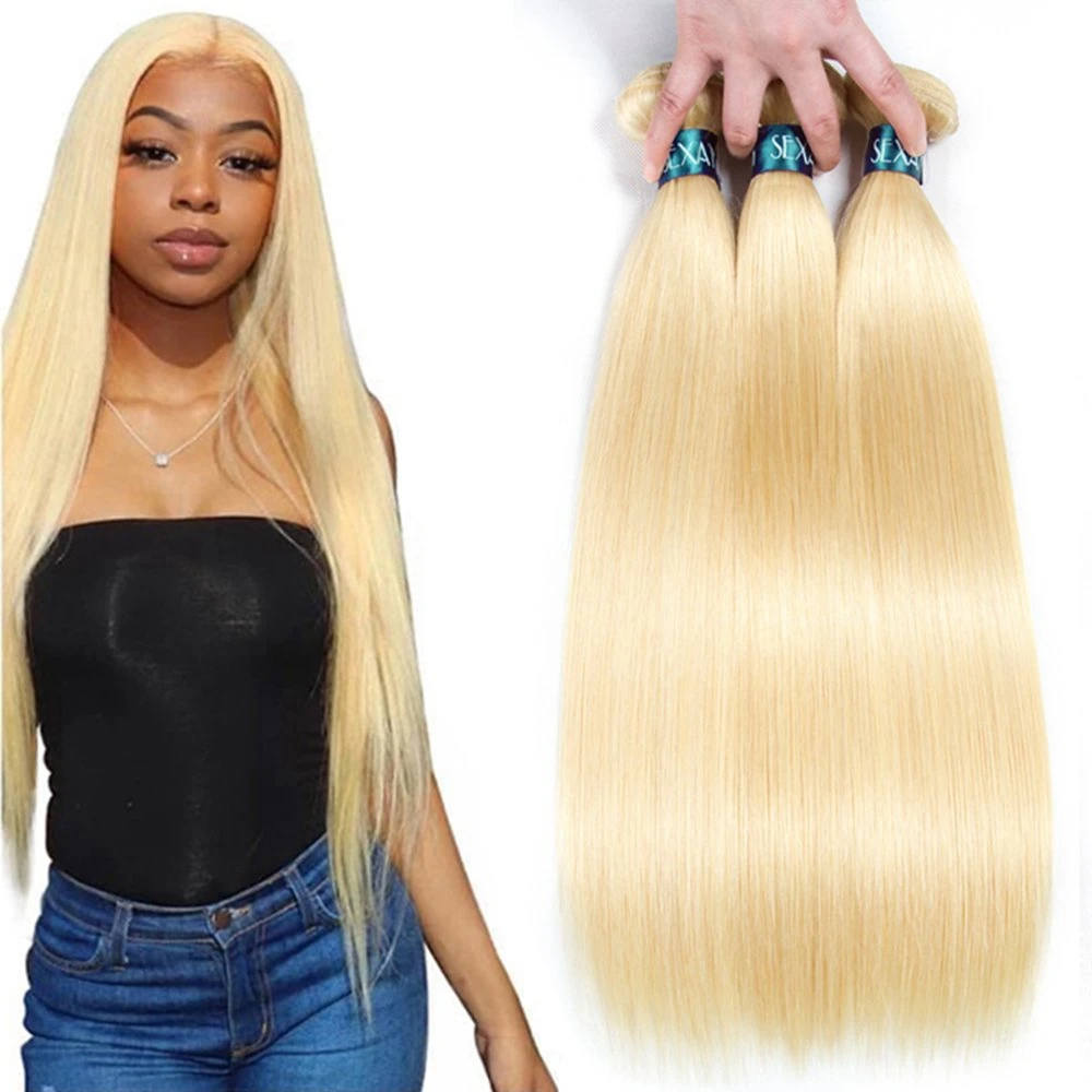 Kbeth Wholesale/Supplier Fashion 100 Human Hair Virgin Remy Brazilian Blond Hair Straight Hair 613 Bundles 613 Weft Original Factory Wholesale/Supplier