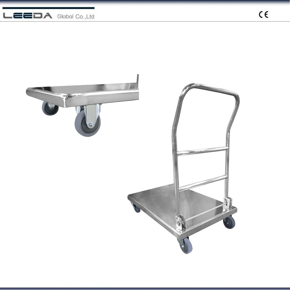 Tres estantes Carro de la plataforma de acero inoxidable para trabajo pesado St3/100una con los frenos