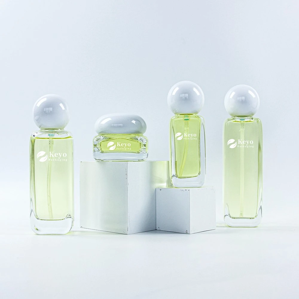 Frosted Clear Glass Jar Cosmetic Container Glass Pump Bottles for Face Cream Foundation