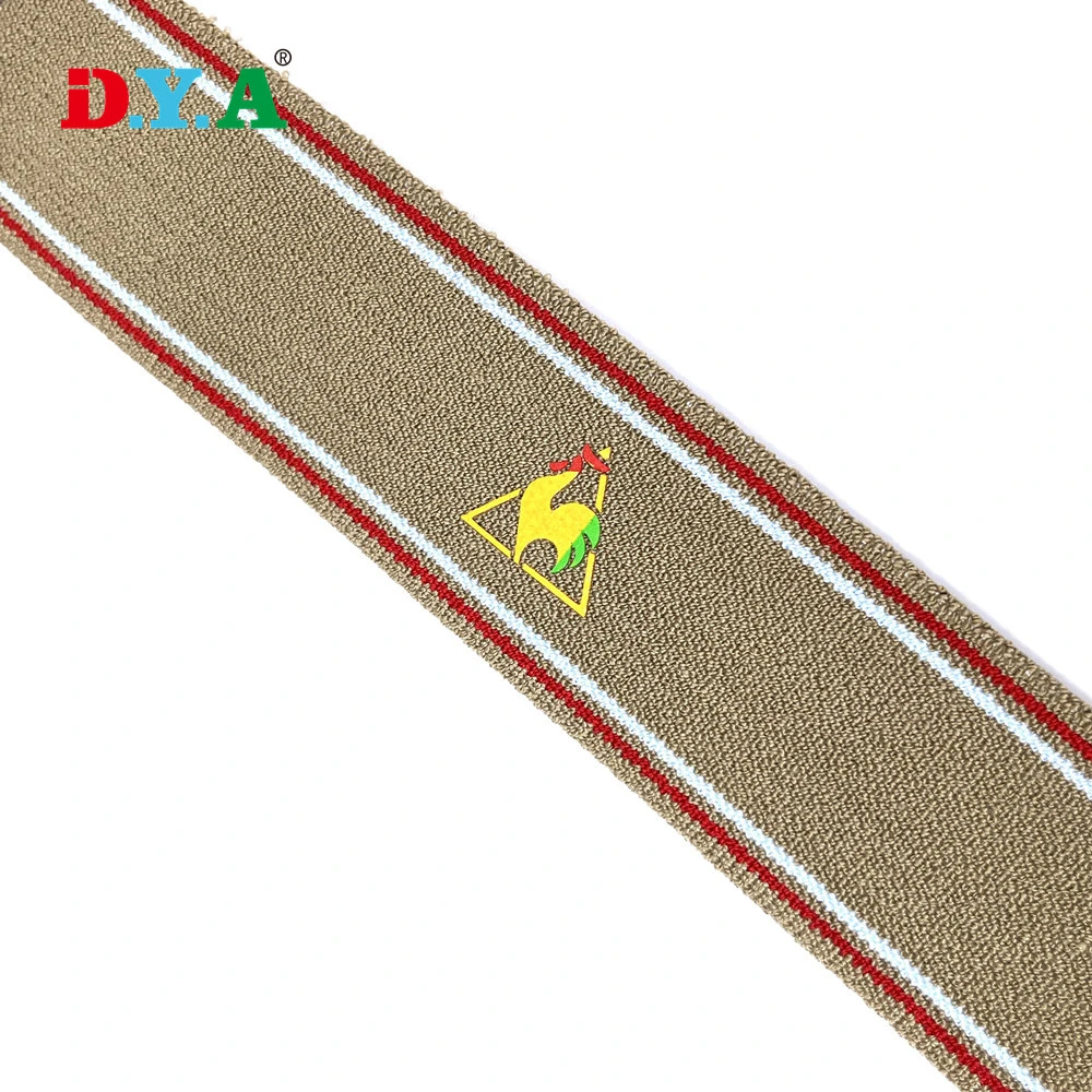 Custom 3.8cm Wide Stretchable Luggage Elastic Straps Polyester Rubber Printed Elastic Band for Garment Bags