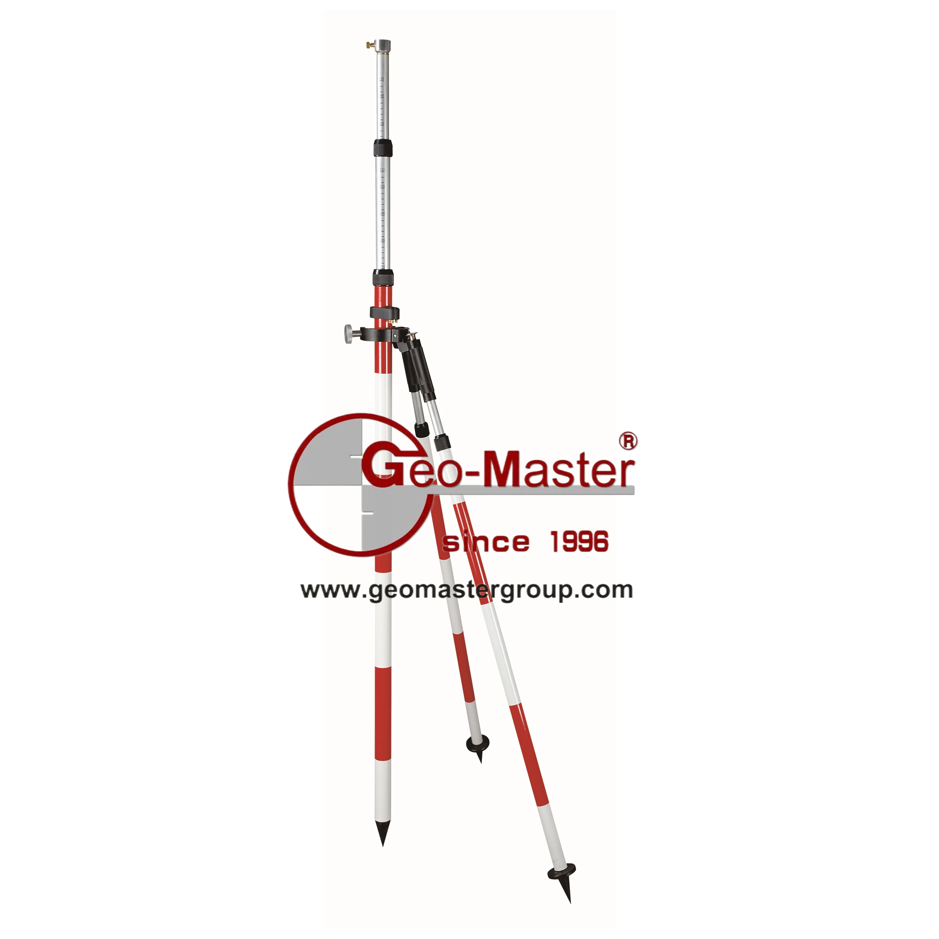 Geomaster Surveying Equipment, 1.9m Swiss-Style Dual-Strut Aluminum Bipod for Prism Poles, GPS Poles