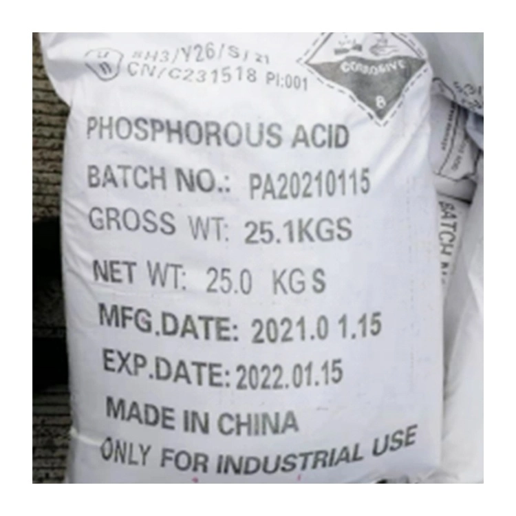 2021 Venta al por mayor de alta calidad ácido fosforoso Precio Fabricante 99% de H3PO3 en polvo de cristal PCL3 grado industrial de alimentos