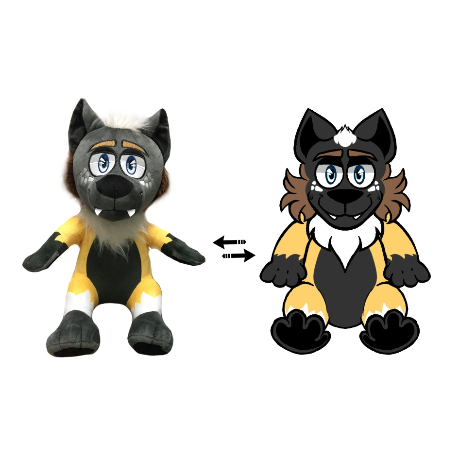 Customized Black Wolf Plush Toy Animal