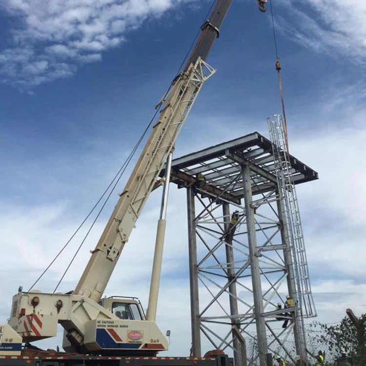 10m Height 500ton Water Tank Steel Tower with Hot Dipped Galvanized Steel Column, Beam, Ladder, Handrail