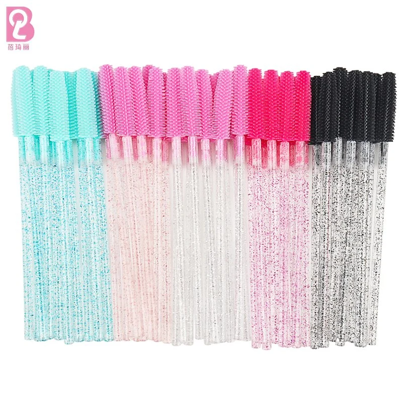 Beiqili Eyelash Wands Pink Lash Extension Tools Gold Mascara Stick Wands Silicone Disposable Brush Spoolie Cepillos PARA Pestaas