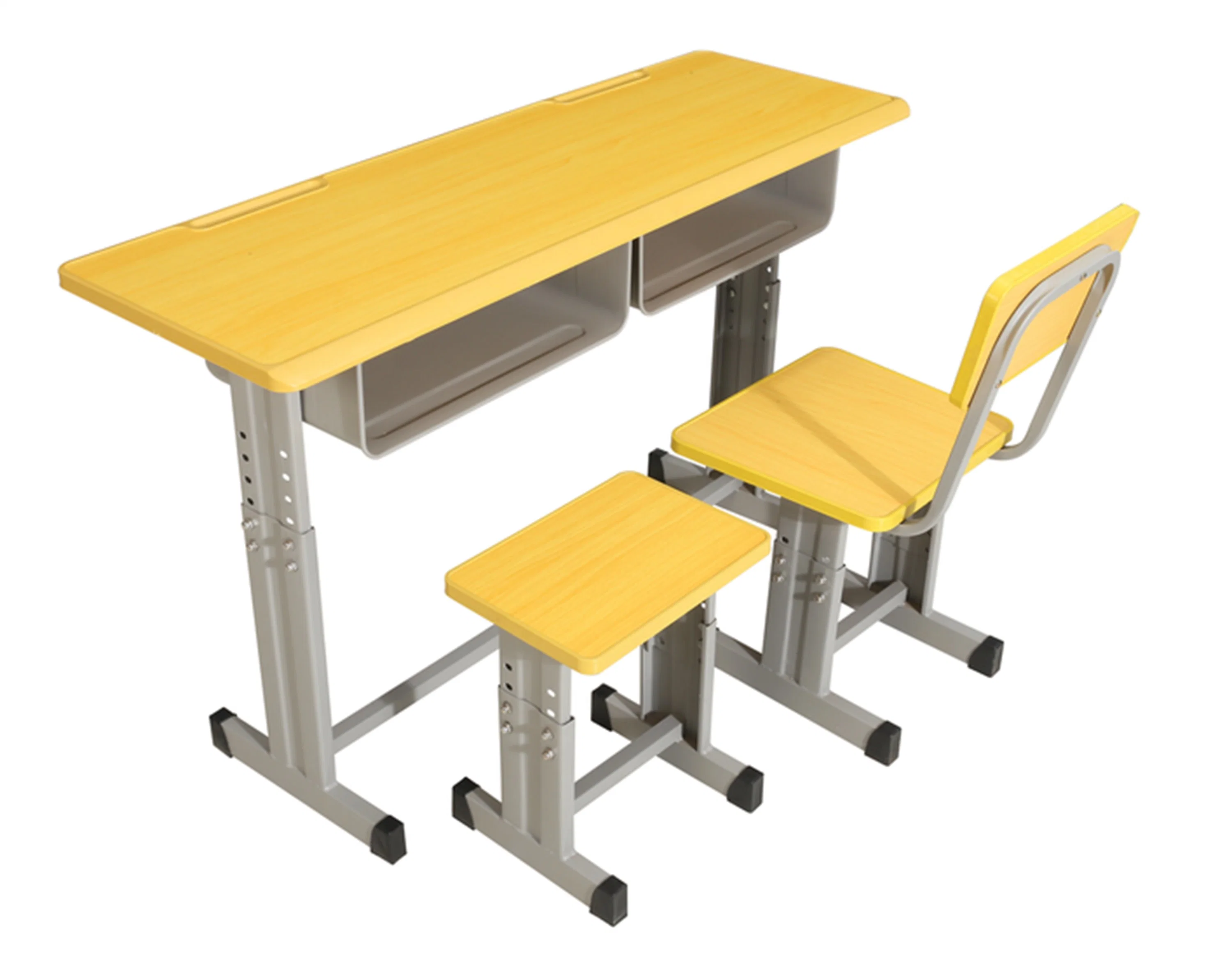 Education Wooden Metal Students Classroom Table and Chair Children School Furniture
