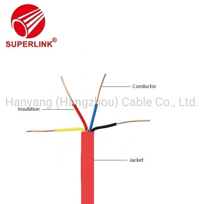 0.75 - 4.0mm Cable 2cores Fplr Solid Copper Wire Unshielded PVC Fire Alarm Cable for Fire Alarm for Display