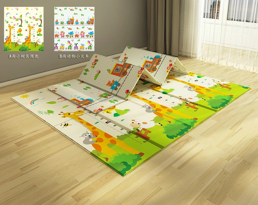 Tapis de jeu pour bébé XPE double face à imprimé de dessin de dessin de dessin de dessin de dessin de dessin non toxique Tapis de pique-nique