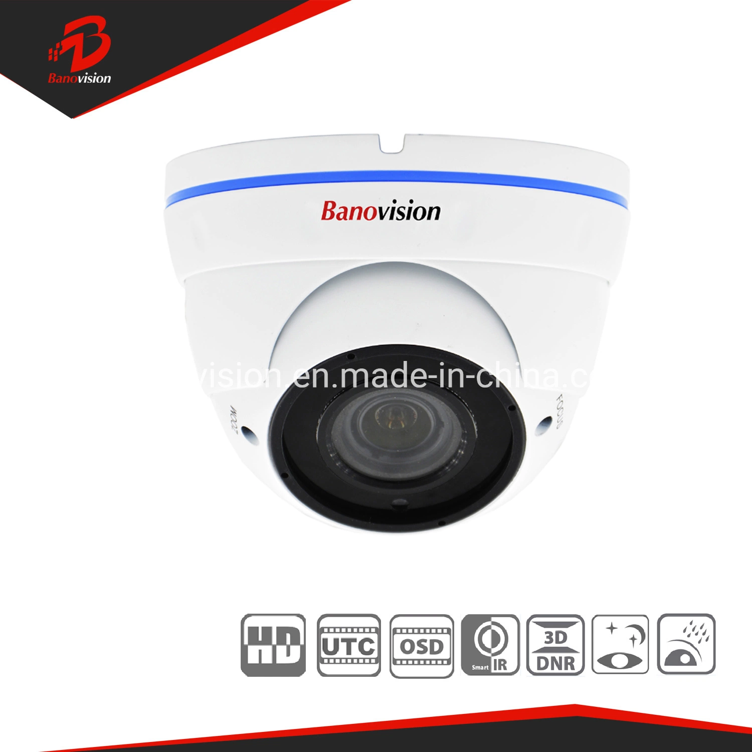 Banovision Security 2MP Surveillance True WDR 4 in 1 Tvi Cvi Ahd Video Dome CCTV Camera with Varifocal Lens