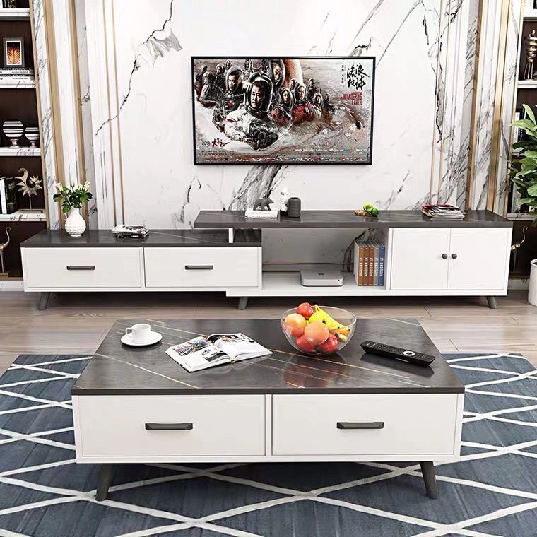 Manufacturer Hot Sale Particle Board MDF Modern Coffee Table and TV Stand