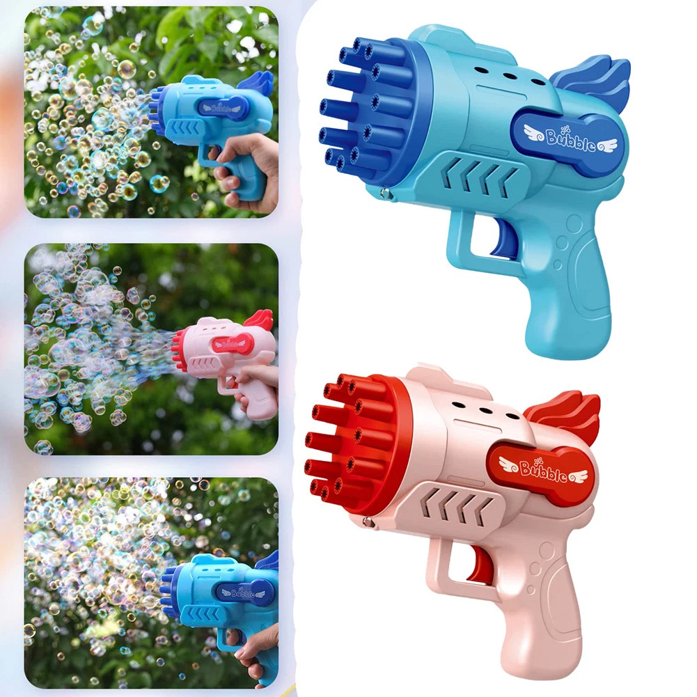 Bubble Gun Electric Automatic Soap Rocket Bubbles Machine Kids Portable Outdoor Party Toy LED Light Blower Toys Children Gifts