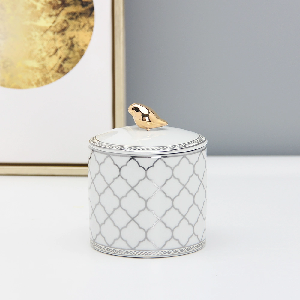 Br024s-Candle Jar Wholesale Porcelain Small Tea Canisters Ceramic Empty Candle Jar Decoration for Home