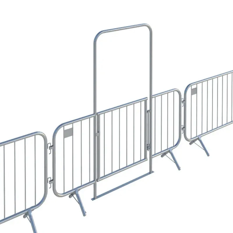 Crowd Control Barrier Traffic Road Safety Barrier Steel Barricades with Bridge Base