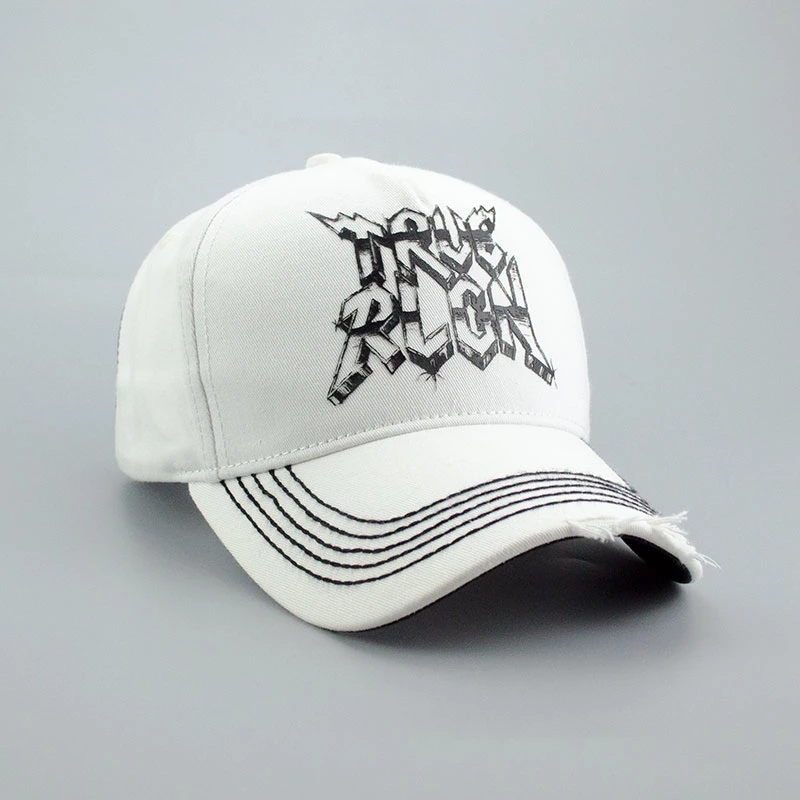 Vintage Cotton Baseball Cap with Printing and Mesh Back 6 Panel Fashion Sports Trucker Hat