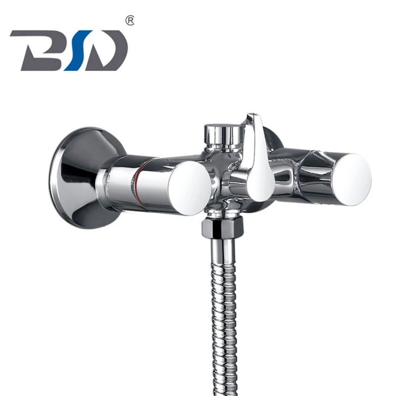 Banheiro em latão cromado deck com duas pegas Sink Basin Mixer