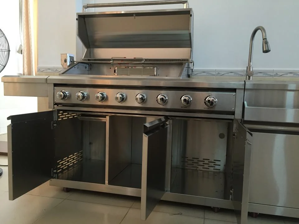 Barbacoa metal moderno de nueva cocina exterior DIY Armario Modular parrilla de gas