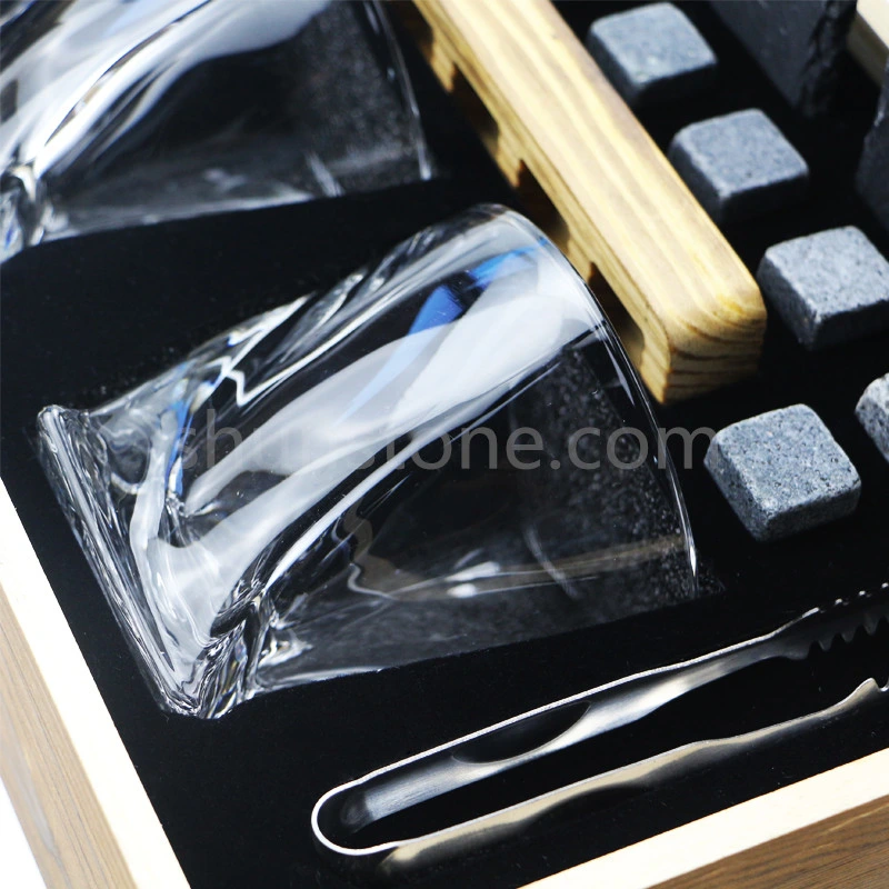 Competitive Soapstone Ice Stones Personalized Wooden Box Whiskey Stone Whiskey Glasses Gift Set