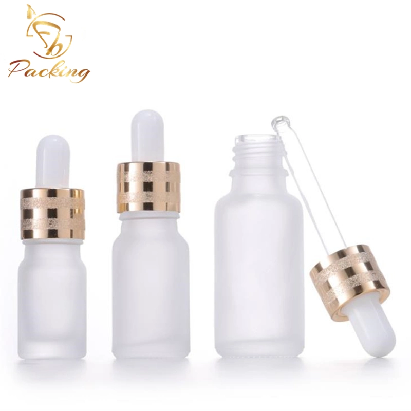 Transparent Frosting 5ml 10 Ml Frosted Glass Dropper Bottle for Serum Oil