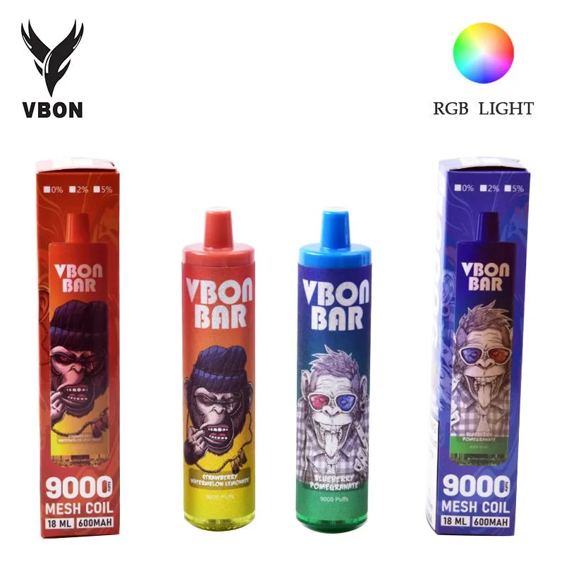 New Arrival Vbon Cool Design RGB Light 9000 Puffs Pod Vapes Vaporizer