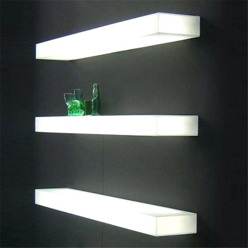 New Arrival Acrylic LED Book Shelf /Display Wall Mounted Interior Decorative Shelving for Shoes Display Rack