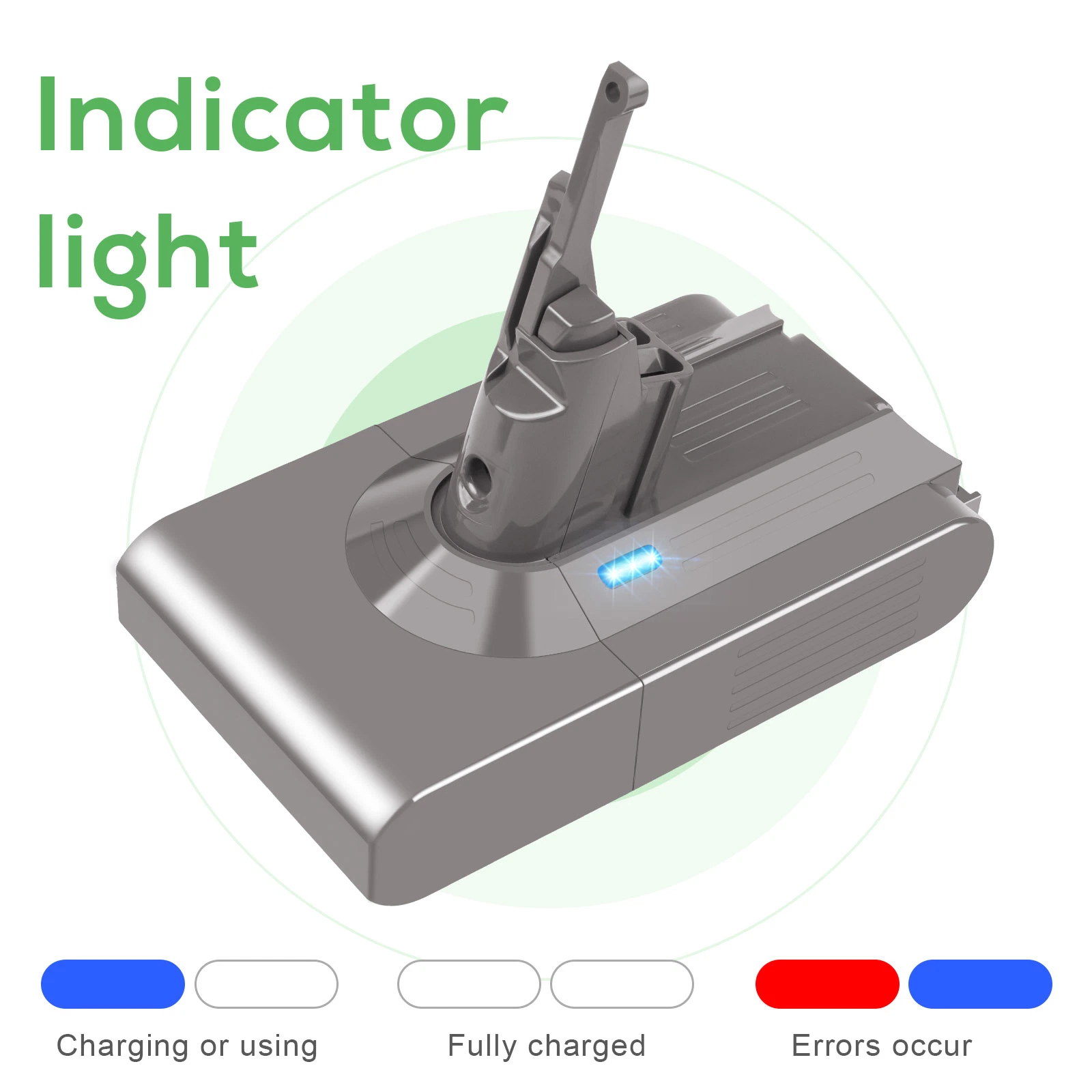 Batería recargable de repuesto de 25,2V5000mAh para la aspiradora Dyson V10