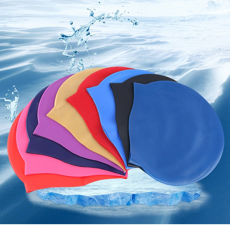 Swim Cap Premium Silicone Non-Slip Eco-Friendly Cover Ears Wrinkle-Free Swimming Hat for Men and Women Waterproof Swim Caps