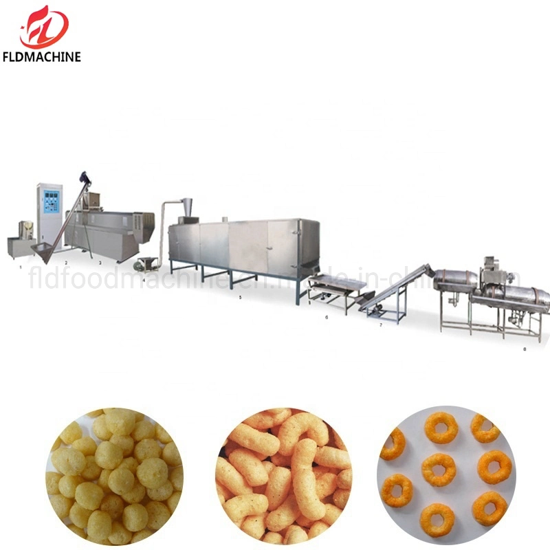 High Effective Automatic Corn Puffed Snack Food Making Processing Machine Line