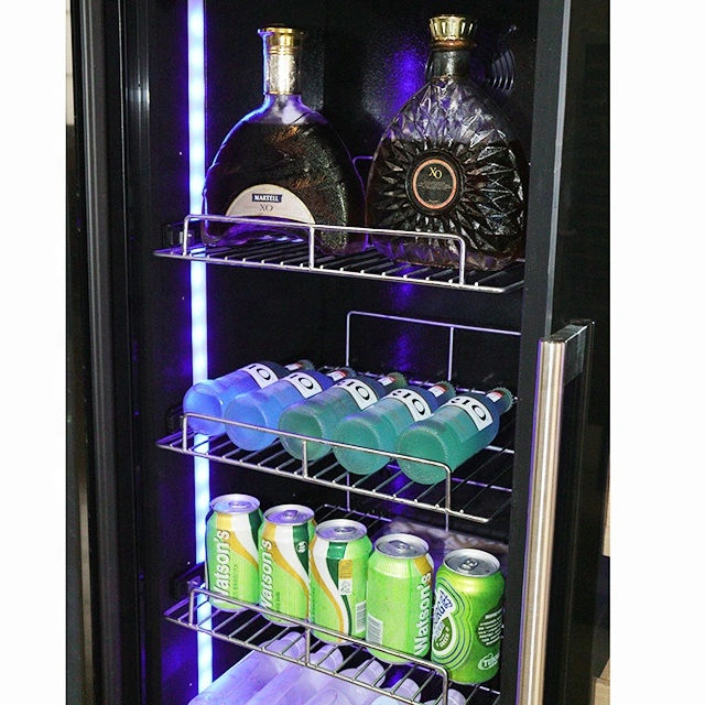 Bebidas Jiufu refrigerador y refrigerador, independiente de la puerta de vidrio de doble zona de vinos y champagne Enfriador de bebidas de la enfriadora aparato